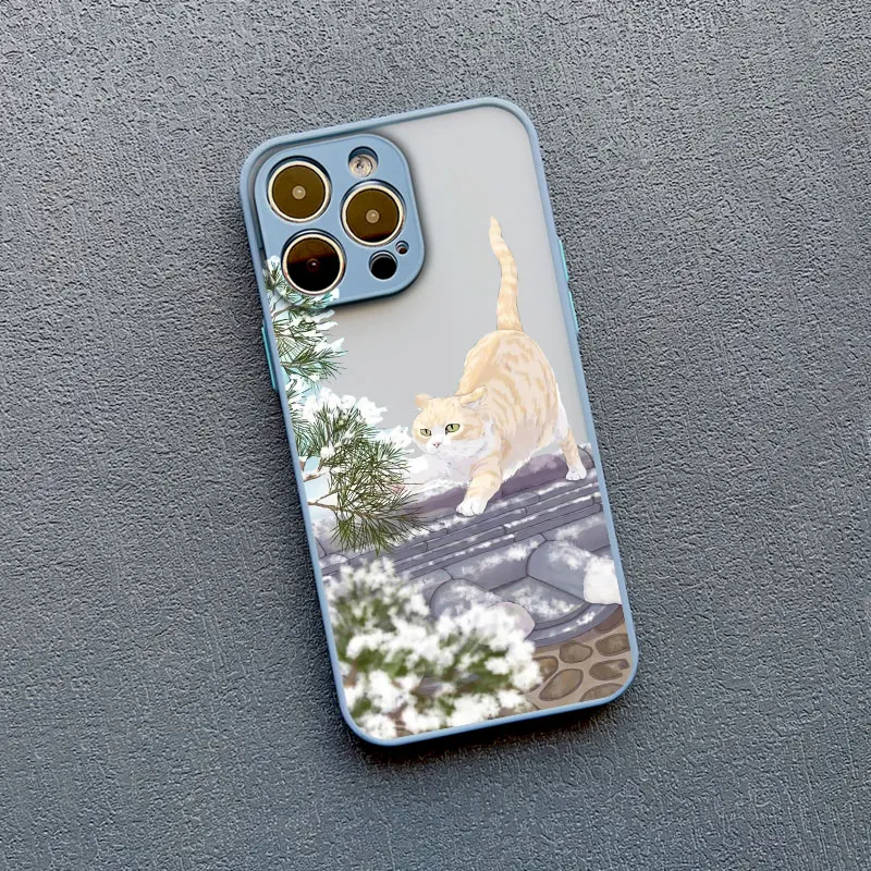 Niedliche Katzen-Blumen-Hülle für iPhone 17 16 15 14 Plus Pro Max 13 12 11 Pro Max Mini 16 Plus X XR XS Handyhüllen Stoßfeste Schutzhülle – Detail 3
