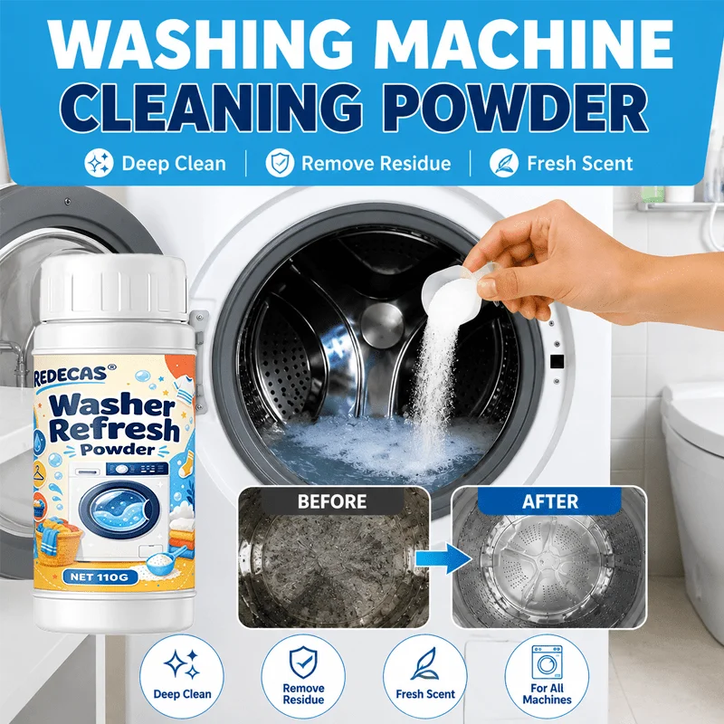 Washing Machine Cleaning Powder, for Front-Load & Top-Load Washers, Cleans Inner Drum, Reduces Odors and Residue Buildup.
