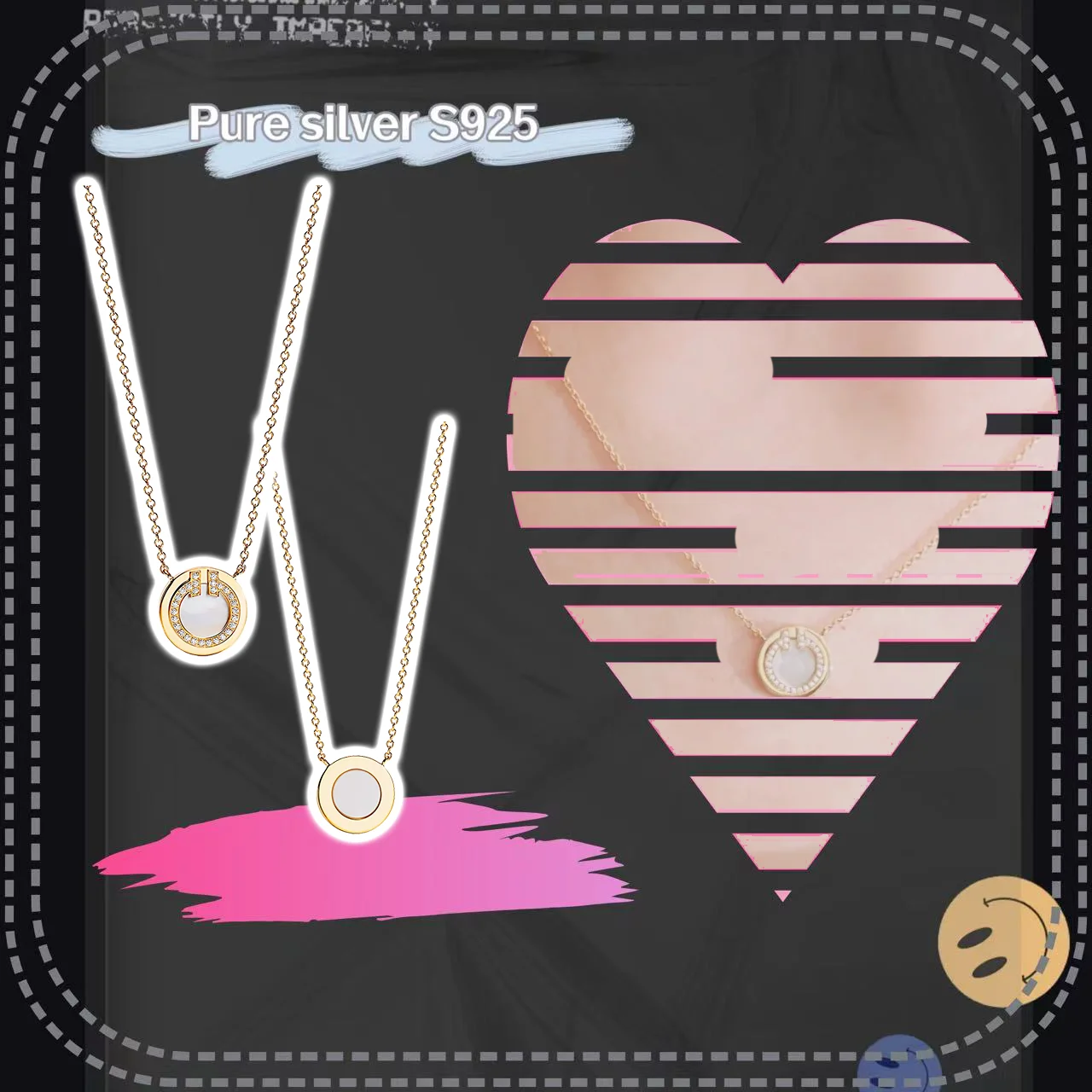 

Pure silver S925T home style men's jewelry, American round switch sweet necklace, give your best friend a luxurious gift