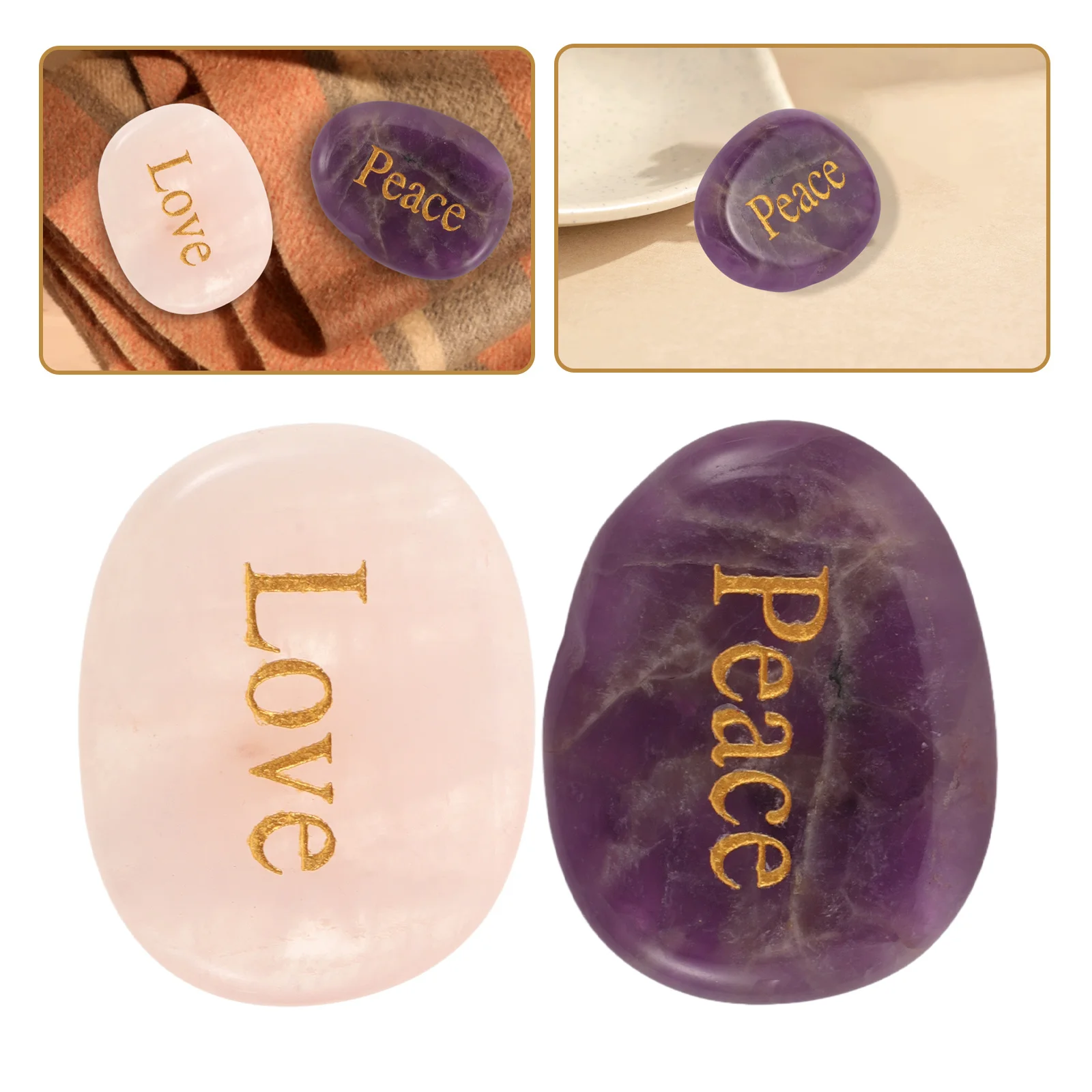 

Natural Agate Crystal Engraved Peace Stones Unique Tactile Experience Decorative Amulets Good Palm