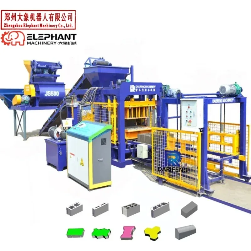 Full Automatic Building Paver Block Concrete Cement Interlock Hollow Brick Making Machine QT6-15 Block Machine For Block Factory