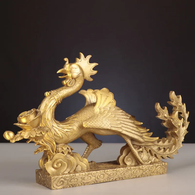 Dragon Ornament For Home And Office, Metal Craft Decoration, Copper Phoenix