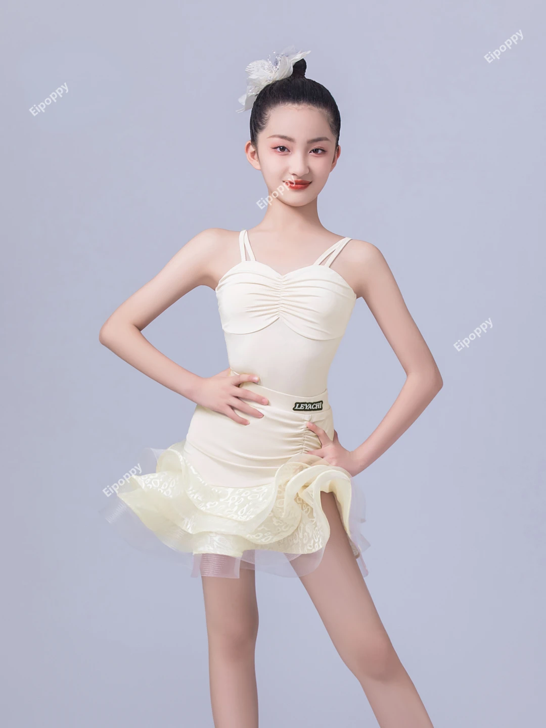 

Latin Dance Dress Girls Dance Practice Outfit Ballroom Dancing Long Sleeve Competition