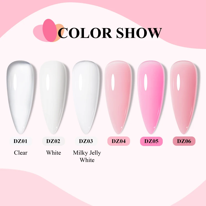 Mtssii Extension Nail Gel Jelly Pink Weiß Klares Hartes Gel 15ml Verlängerung UV Gel Für Nägel Finger Französische Nail Art Maniküre