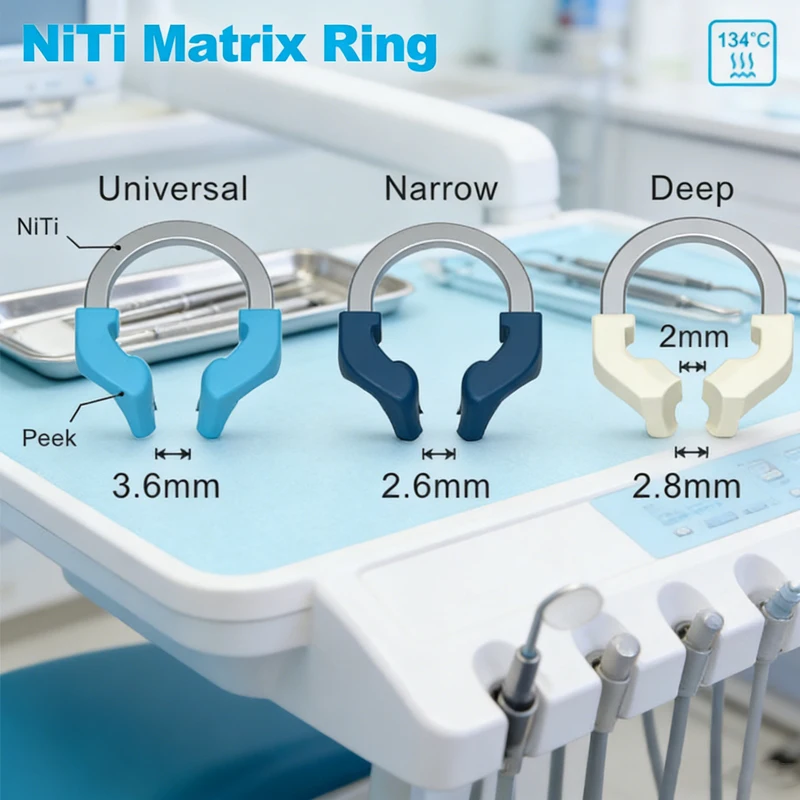 

Набор секционных матричных лент NiTi для зубов, узкая титановая матричная система для реставрации моляров, простое применение, ортодонтический инструмент