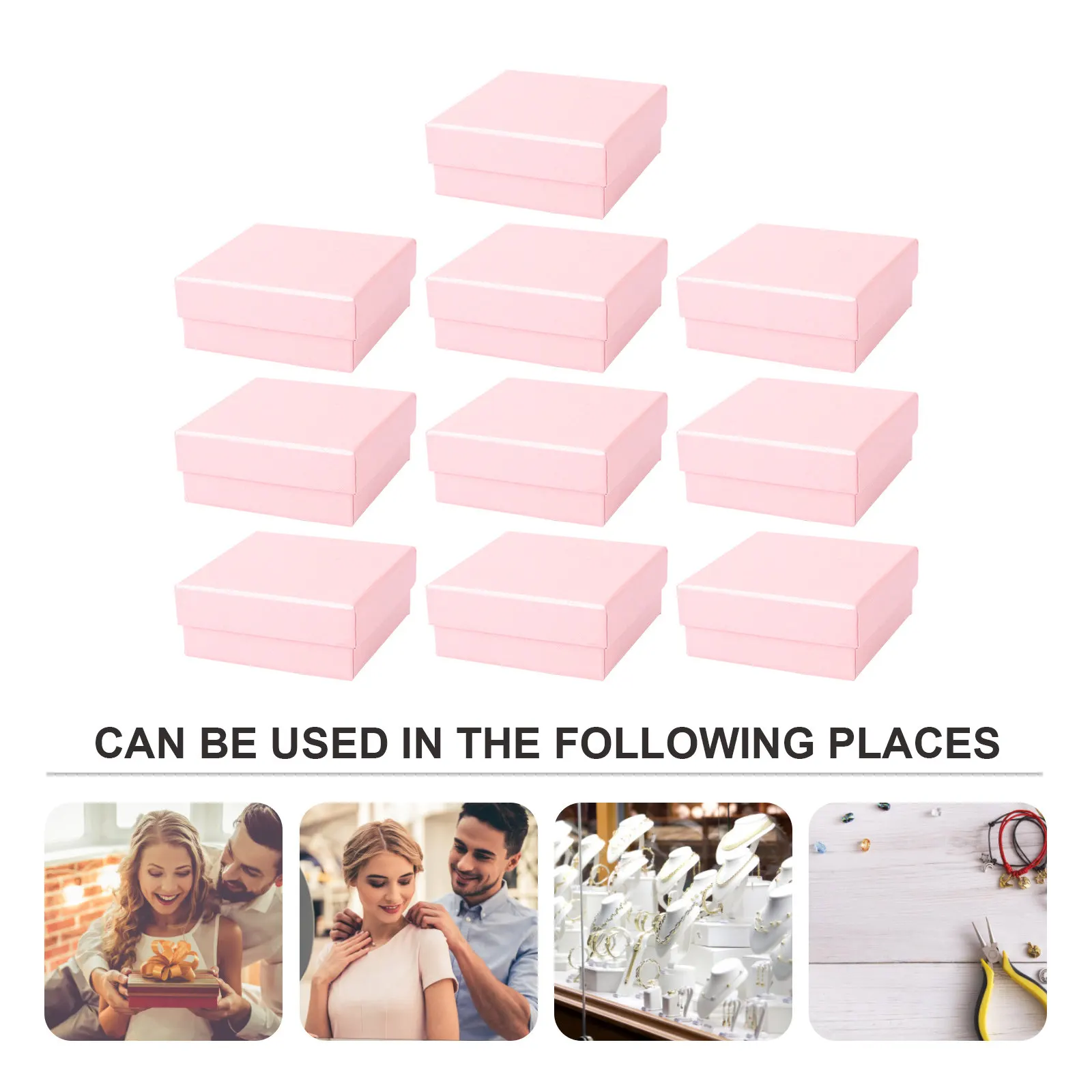 10Pcs Retro Marble Jewelry Box Multi-Function Storage Container for Earrings Rings Necklaces Bracelet Display Case