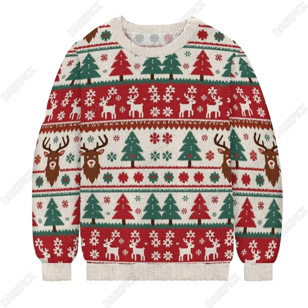 

Christmas Men's Print Casual Knit Crew Neck Sweater Women For Men Sweater