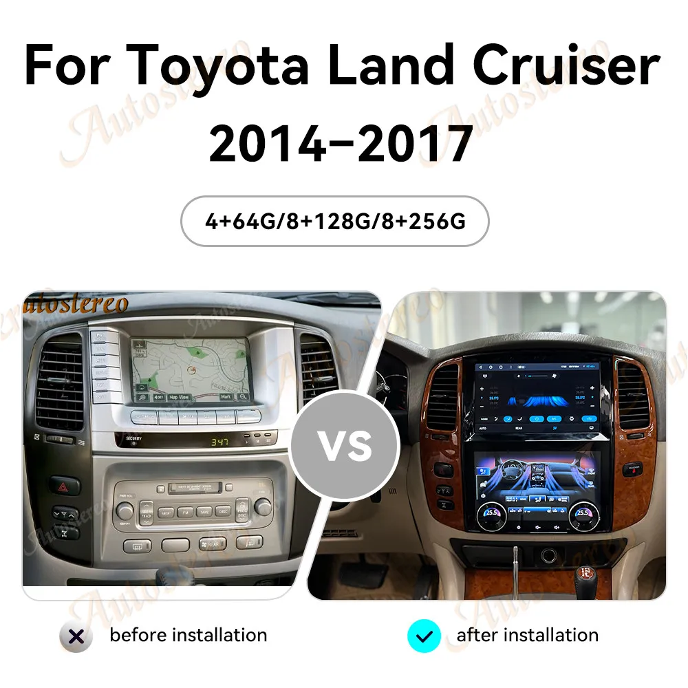 Carplay Dual Screen Android 13 Car Radio GPS Navigation For Toyota Land Cruiser LC100 Lexus LX470 2003-2007 Multimedia Player