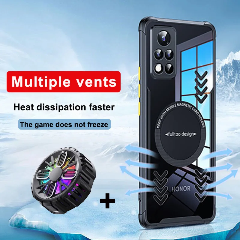 

For Honor View 30 Pro Graphene Vent Hole Case For Honor V40 V30 Pro Heat Dissipation Breathable with Radiator Cooling Fan Shell