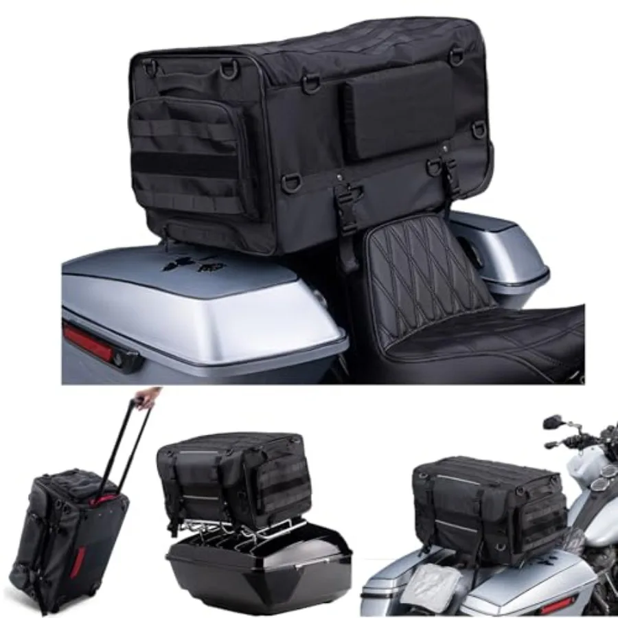

Сумка на сиденье для мотоцикла, чехол на колесиках, водонепроницаемый багаж, спортивный багажник, багажник, снаряжение, задняя стойка, сумка для багажника, сумка для бара Sissy Bar