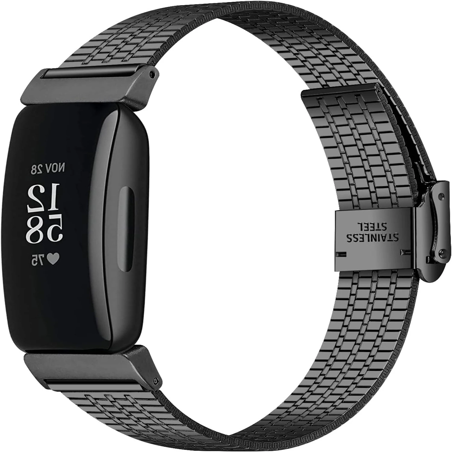 Elevate your Fitbit Inspire/Inspire HR with this elegant, stylish, and secure stainless steel bracelet for the perfect, durable,