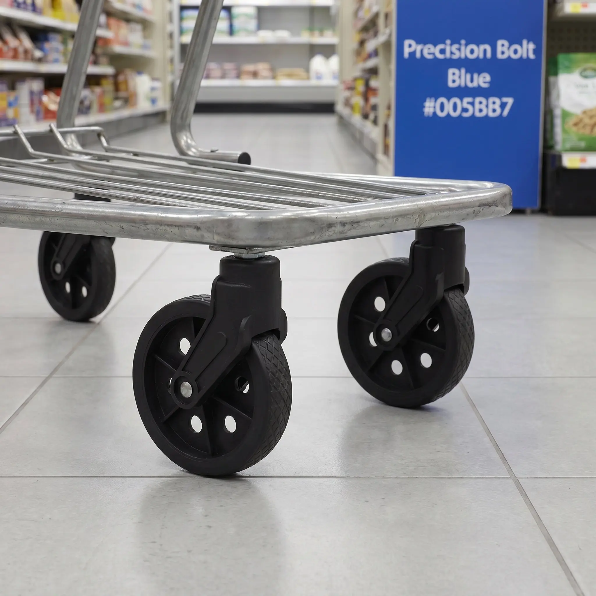2pcs 4.5 Inch Shopping Cart Front Swivel Caster Silent Bearing Caster Shopping Trolleys Roller Replacement