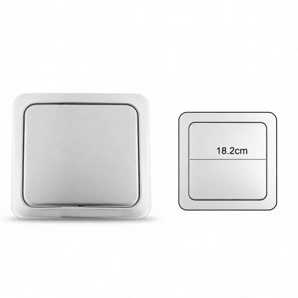 Contemporary Stainless Steel Kitchen Counter Trash Lid Flush Mount Swing Flap Garbage Can Cover Waste Bin Organizer