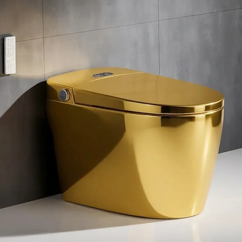 for Pure Gold Smart Toilet Multifunctional Gold Plated with Remote Control Constant Temperature Automatic Color Changing