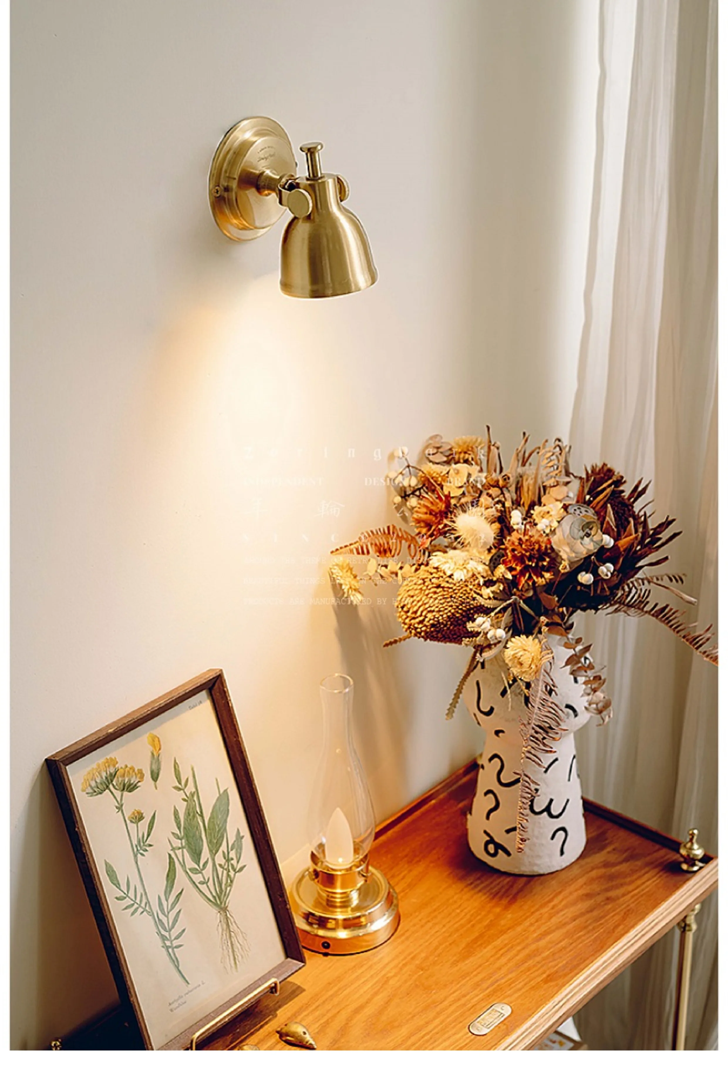

Annual ring park ZORING PARK original design, brass spotlight aisle small wall lamp decorative mirror headlight