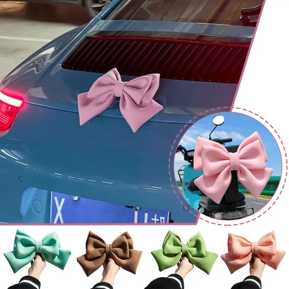 

Car Tail Bow Decoration Car Rear Seat Back Trunk Motorcycle Supplies Sticker Accessories Helmet Decoration V2P7
