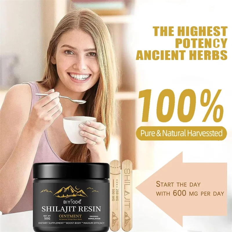 Biyode 600Mg Pure Himalayan Shilajit Hars Met Lepel Met 85 + Sporenmineralen En Fulvic Zuur Zorg Lab Fulvic Zuur Getest