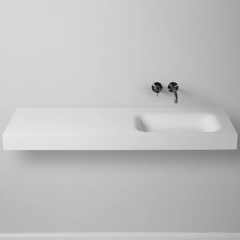 xx-Modern Design Integrated Artificial Stone Bathroom Sink and Washbasin Countertop with Polished Drainer*
