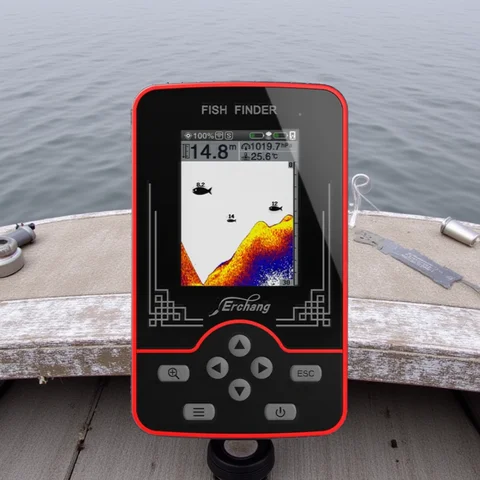 Erchang Fish Finder Wireless Sounder For Fishing 60m/197ft Depth Rechargeable Echo Sounder Sonar Fishing Portable Fish Finder