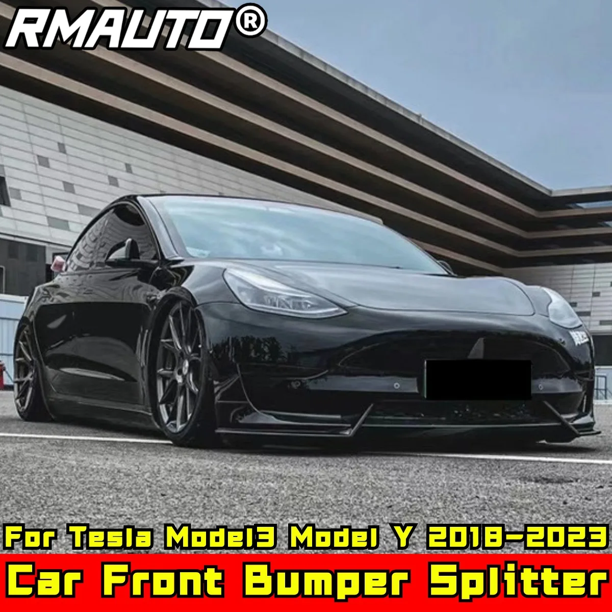 

For Tesla Model3 Model Y 2018-2023 Body Kit Front Bumper Splitter Glossy Black Sport Style Front Bumper Diffuser Car Accessories