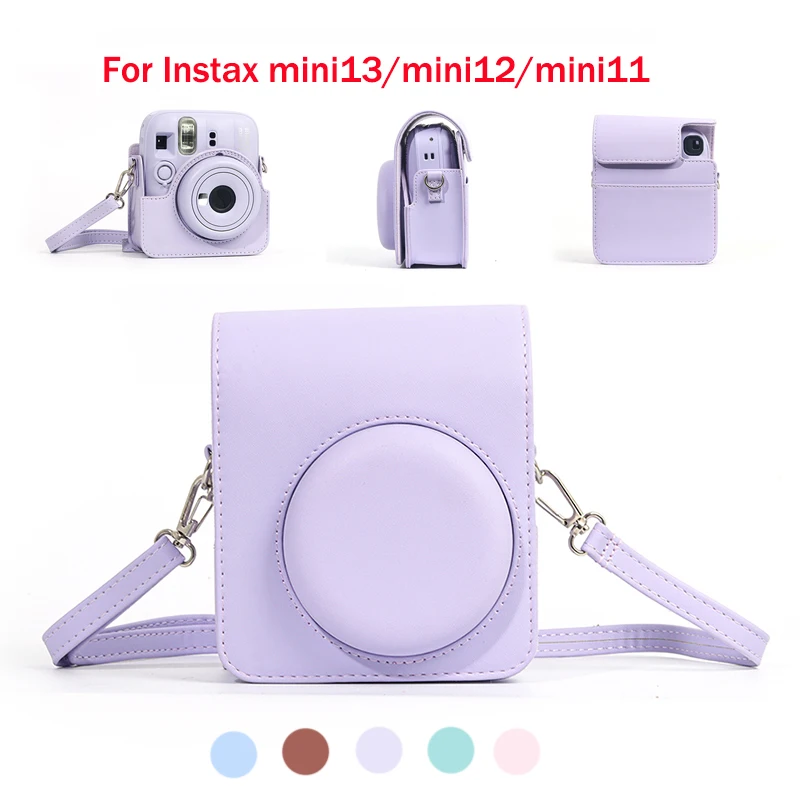 PU Leather Camera Bag Case For Fujifilm Instax Mini 13 mini12 /mini11 Retro Camera Protective Cover Scratchproof Shell Pouch Pro