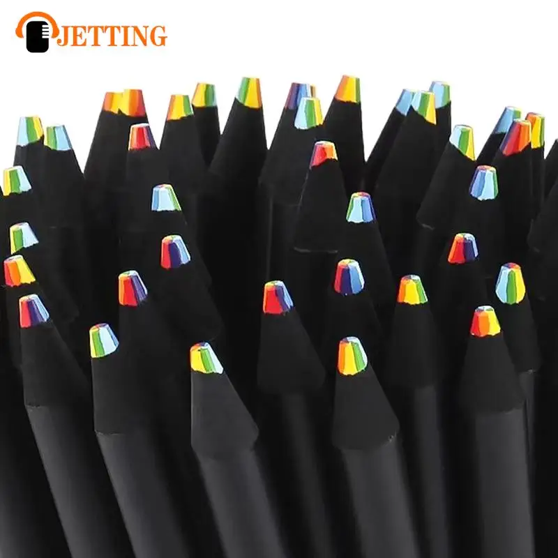 1Pc 7 Colors Gradient Rainbow Pencils Jumbo-Colored Pencils Multicolored Pencils for Art Drawing Coloring Sketching Random