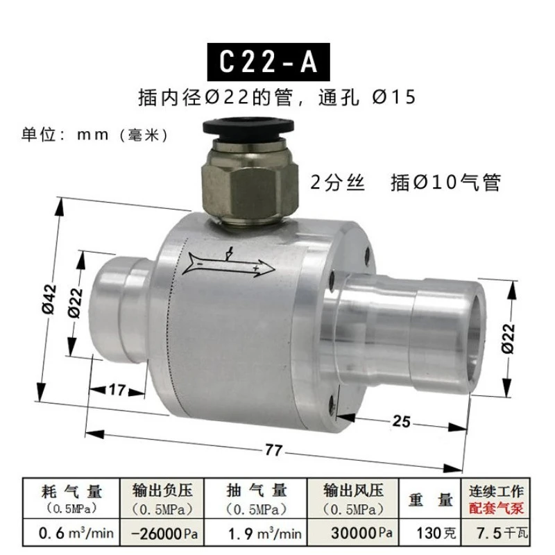 Double-head Aluminum Pneumatic Conveyor, Air Amplifier, Pneumatic Conveyor, Feeder, Feeder, Filling and Cotton, General in stock