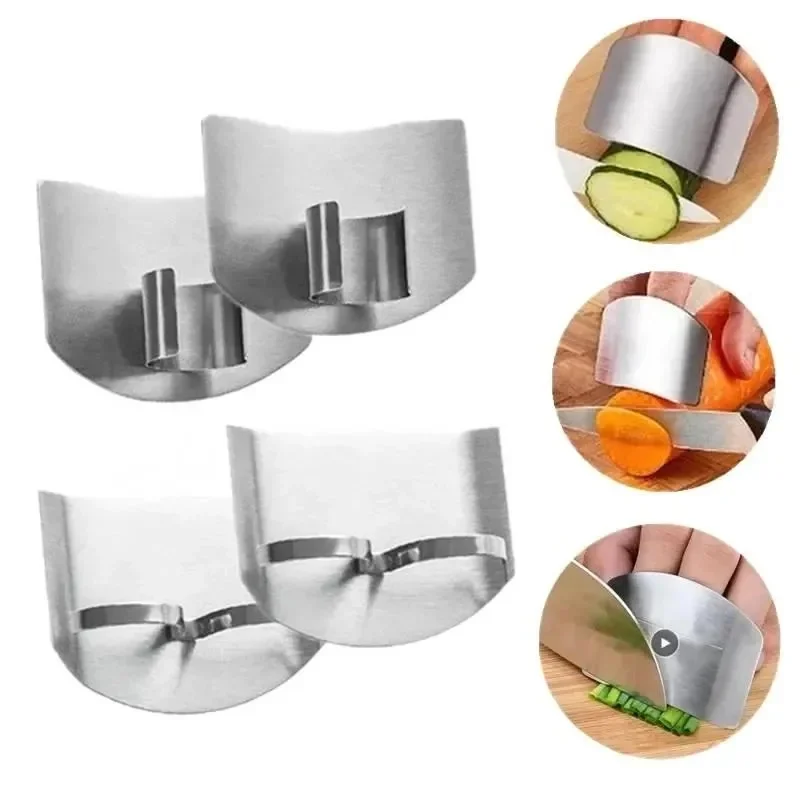 1-6PCS Stainless Steel Finger Guard Finger Hand Cut Hand Protector Knife Cut Finger Protection Tool Kitchen Knives & Accessories