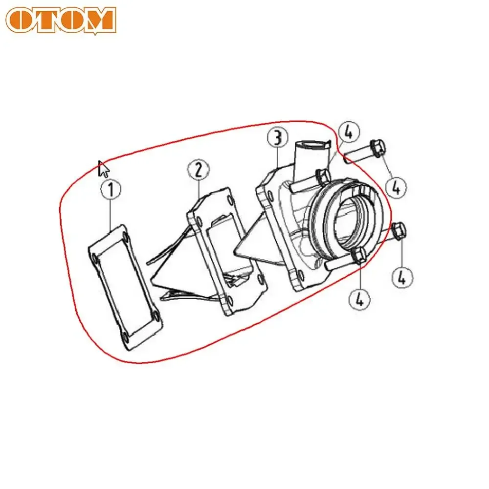 OTOM 2-stroke Motorcycle MT250 Valve Assy Scooters Intake Manifold Reed Valve Assembly For YAMAHA DT230 Dirt Pit Bike off-road