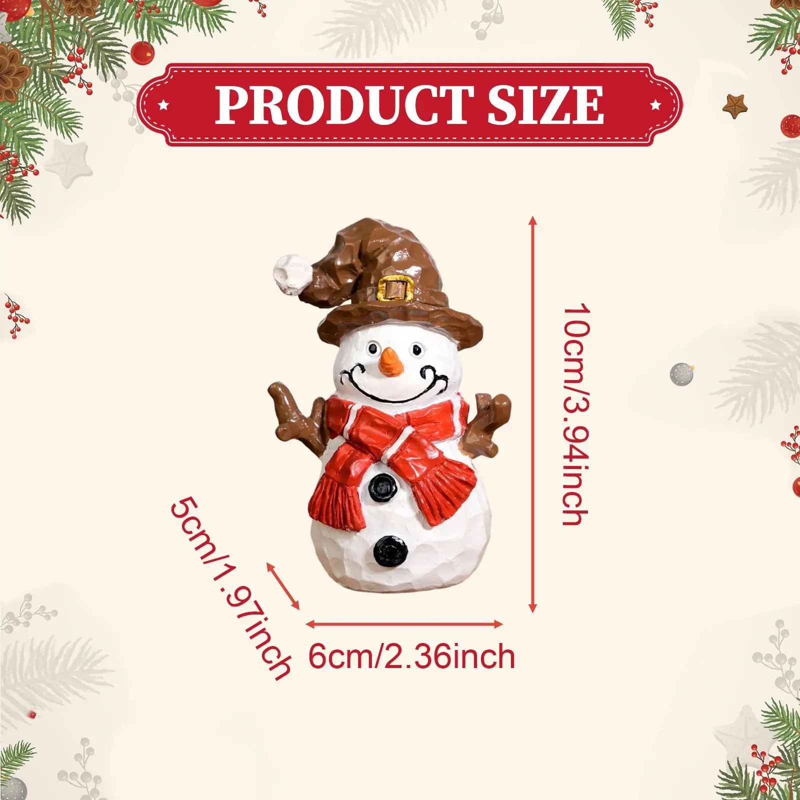 

Holiday Snowman Figurine Resin Tabletop Ornament Christmas Decoration for Home Decor and New Year Festive Display