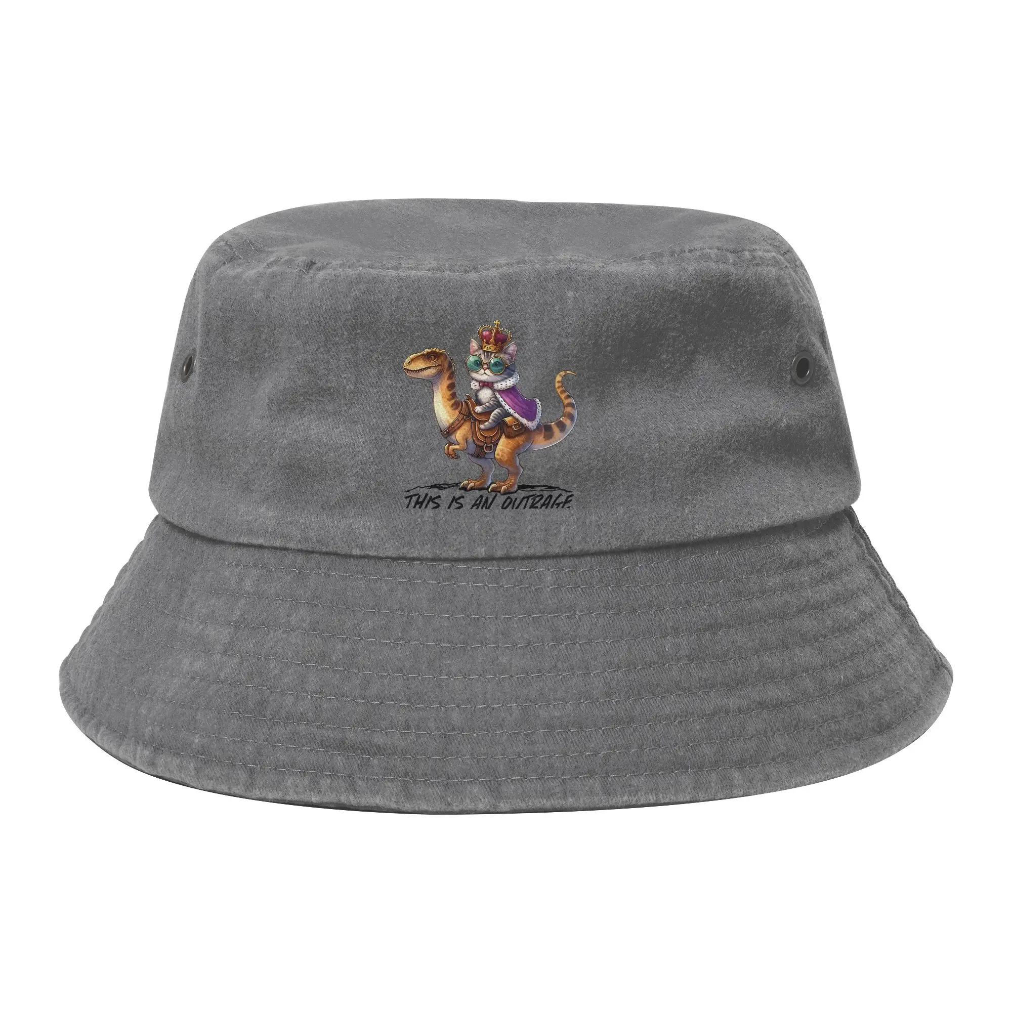Unisex Distressed Denim Bucket Hats This Is An Outrage Beach Hatwear Vacation Fishing Hats Dungeon Crawler Carl Session Hat