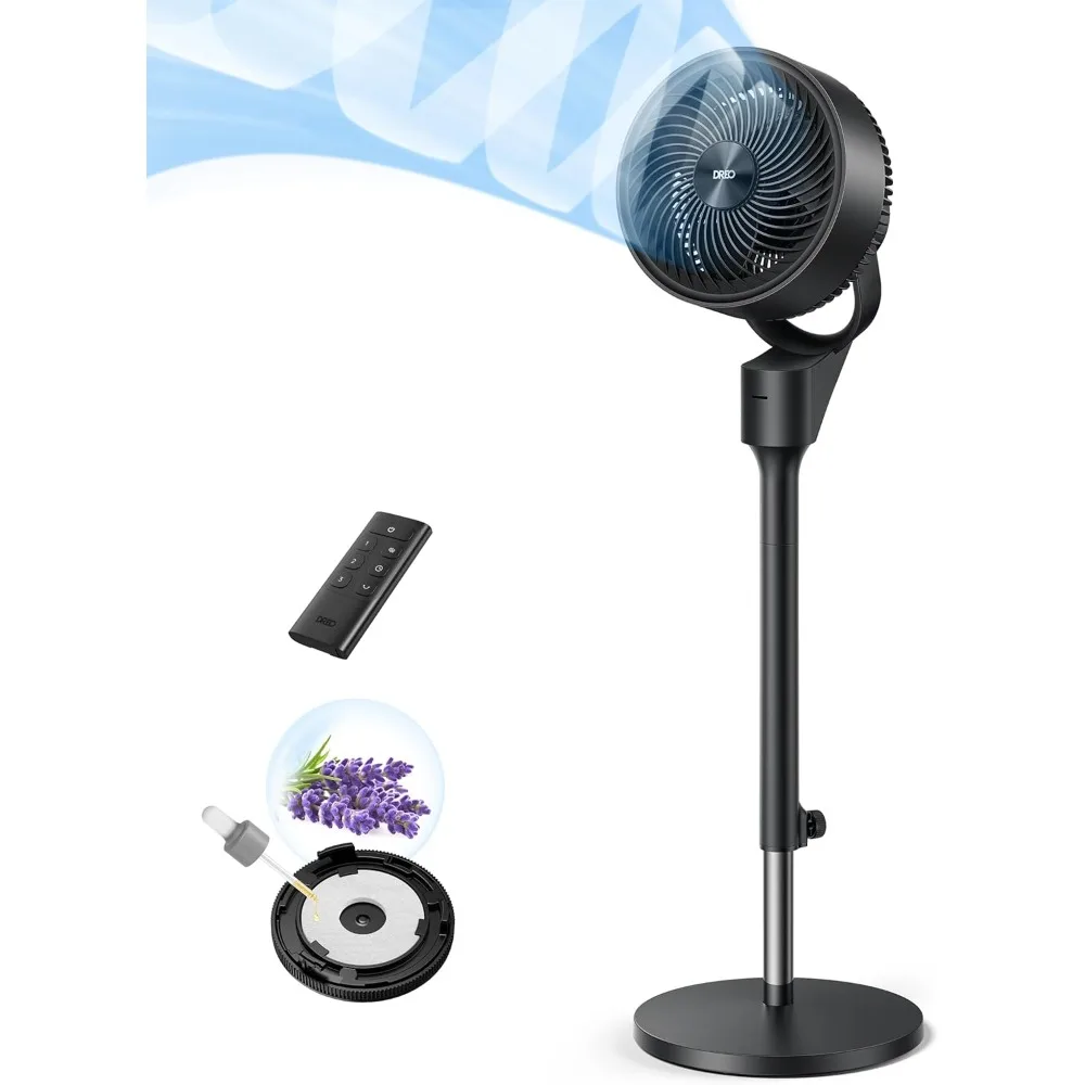 80° Oscillating Standing Fan, 25dB Quiet, 80ft Pedestal Fans for Home Office, 90° Manual Vertical, 3 Speeds