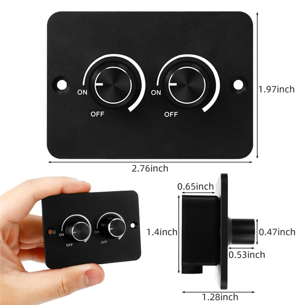 Regulador de intensidad LED doble de 12 V CC con carga rápida USB y memoria integrada para un control de iluminación separado en vehículos y camiones