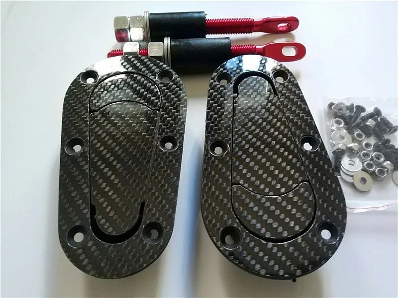 Carbon Fiber Racing Car Bonnet Plus Flush Mount Hood Latch Steel Pin Locking EAA