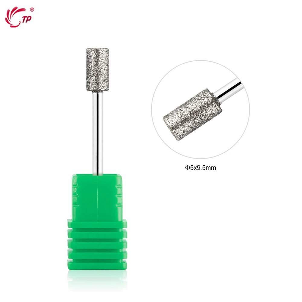 TP 2 pièces forets à ongles diamant 5*9.5mm foret à cuticules russe perceuse de manucure électrique fraise rotative accessoires pour ongles