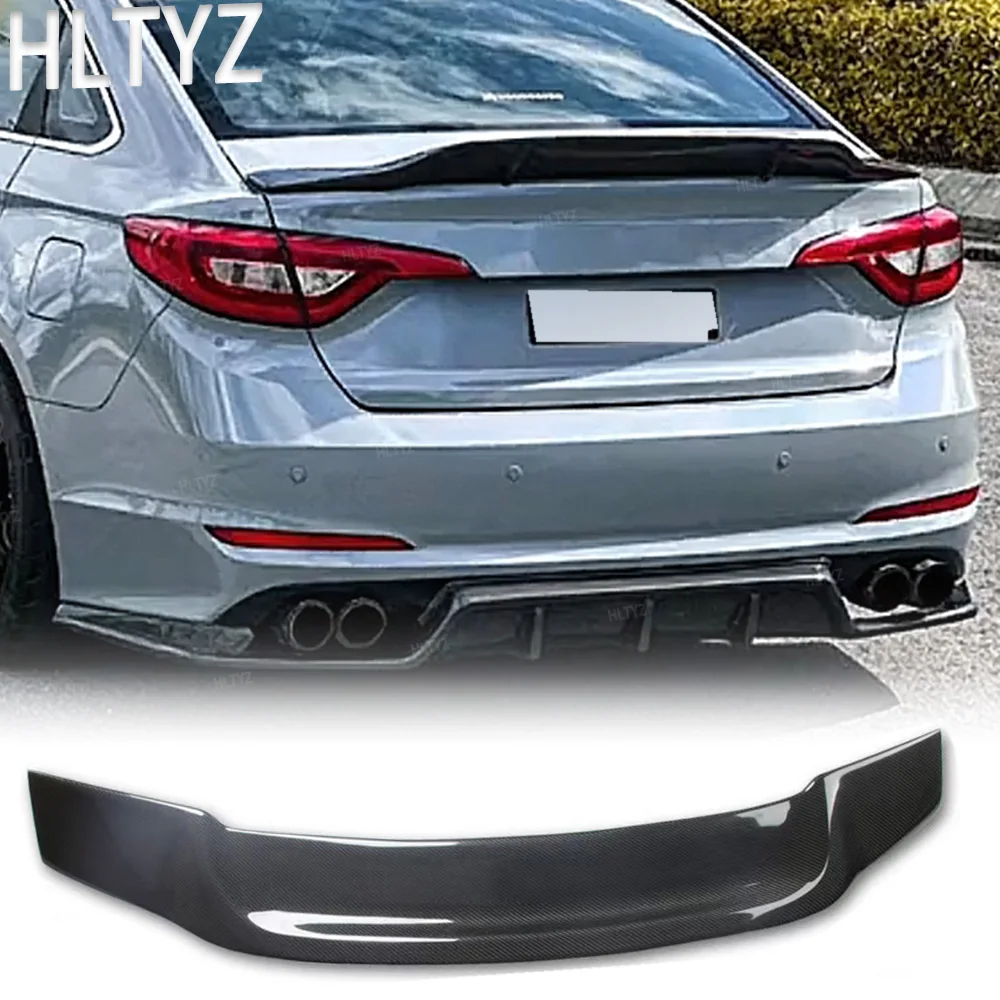 For Hyundai 9th Modern Sonata 9 2015 2016 2017 rear trunk spoiler wings high-quality carbon fiber R-style tuning accessories