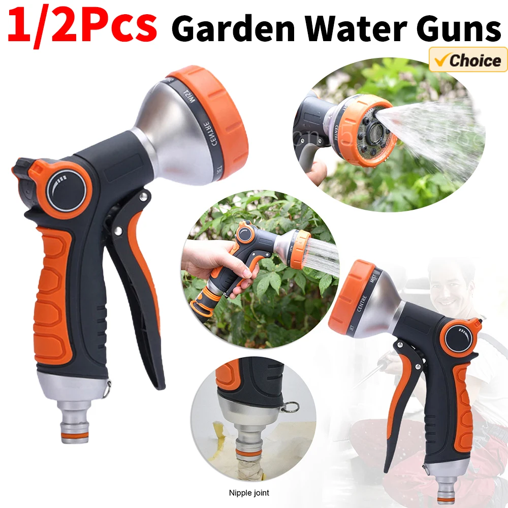

Water Hose Nozzle Adjustable Garden Hose Nozzle Nonslip High Pressure Nozzle Sprayer for Watering Plants Cleaning Cars Showering