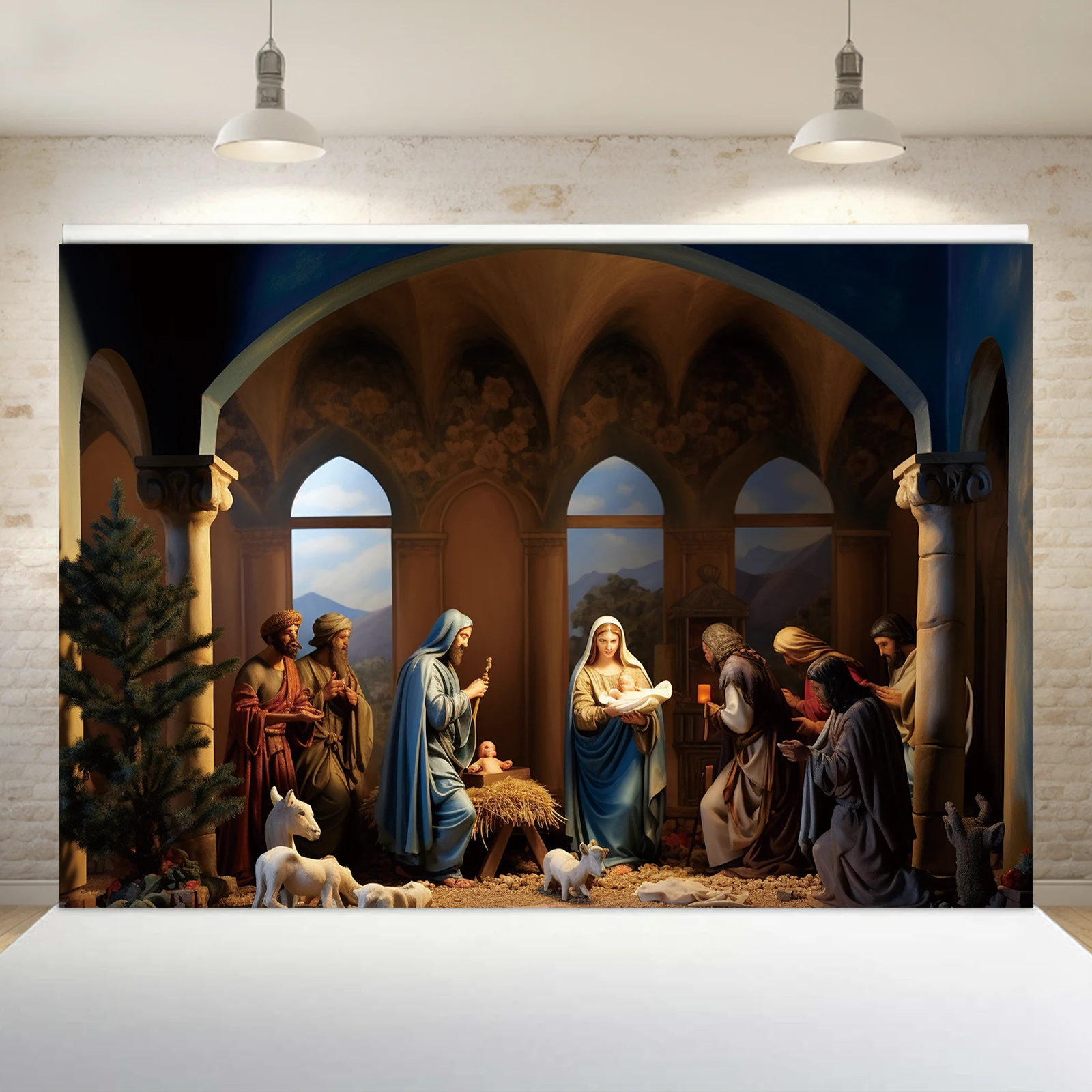 1PCS 100x150cm Nativity(4) Theme Backdrop,Photography Background,Used To Gifts,Activities Or Other Party Decoration