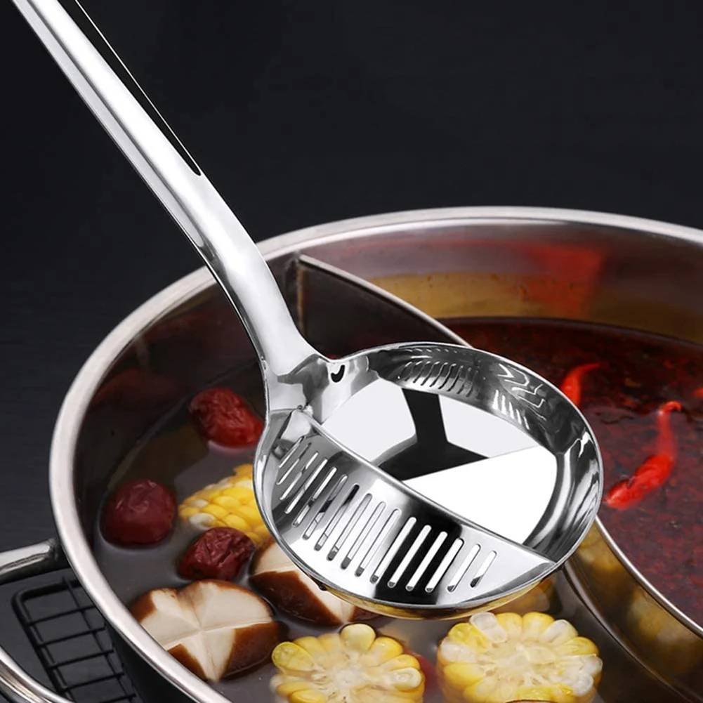 New Arrival Stainless Steel Spoon Skimmer & Ladle,Slotted Soup for Hotpot Filter Kitchen Tool,Unique & Comfortable Grip