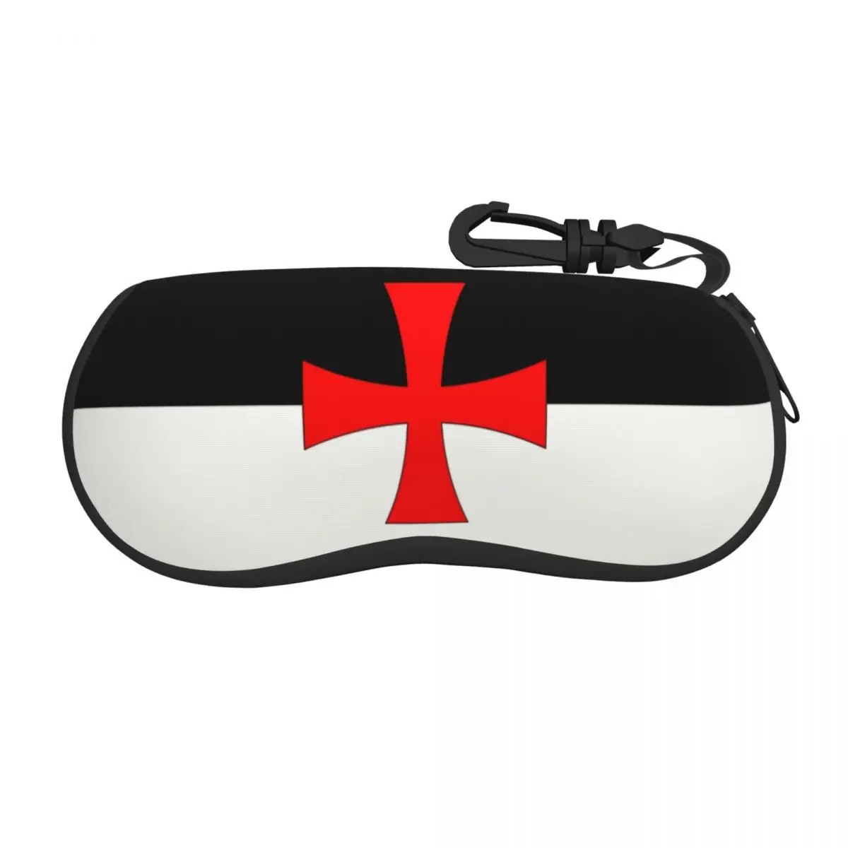 Custom Knights Templar Flag Shell Glasses Case Fashion Medieval Warrior Crusades Cross Eyeglasses Case Sunglasses Protector Box