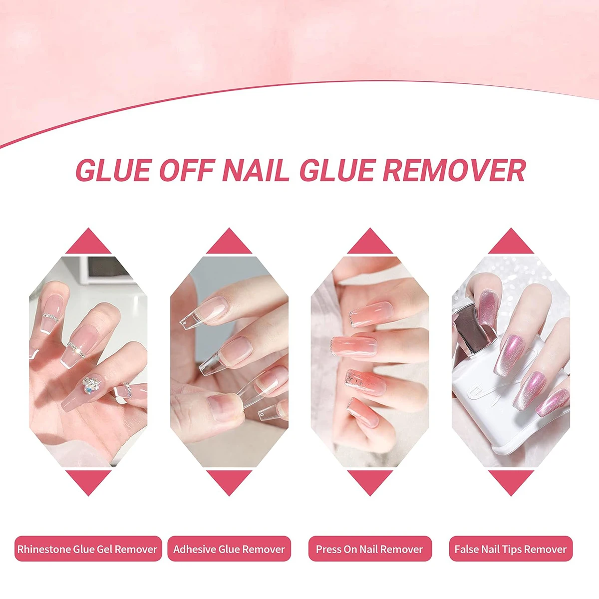 Nail Glue Remover for Press on Nails 10ML Glue Off Acrylic Fake Nail Tips Debonder Adhessive Rhinestones Nail Polish Remover