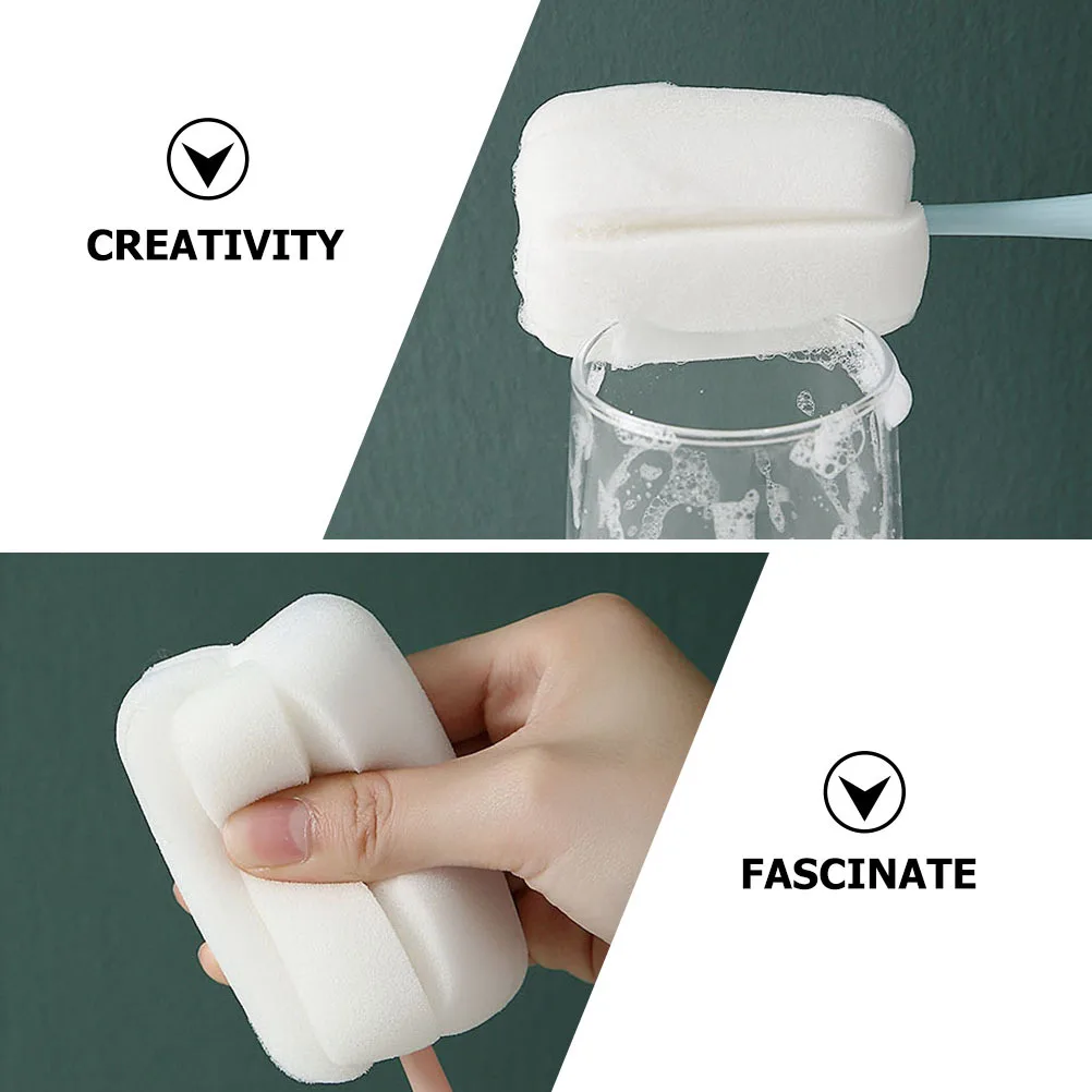 

2pcs Cup Brush Cleaning Tool Extended Handle Bottle Sponge Cleaner Portable Household Multipurpose Water Baby Milk Kettle