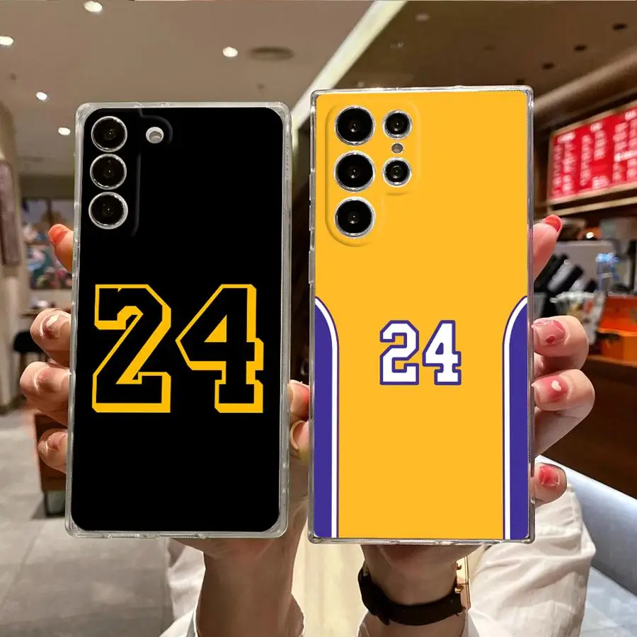 Basketball Number 23 24 Legend Case for Samsung Galaxy S22 S21 S25 Ultra S24 FE S10 Plus S23 S20 Note 10 20 Ultra Clear Soft