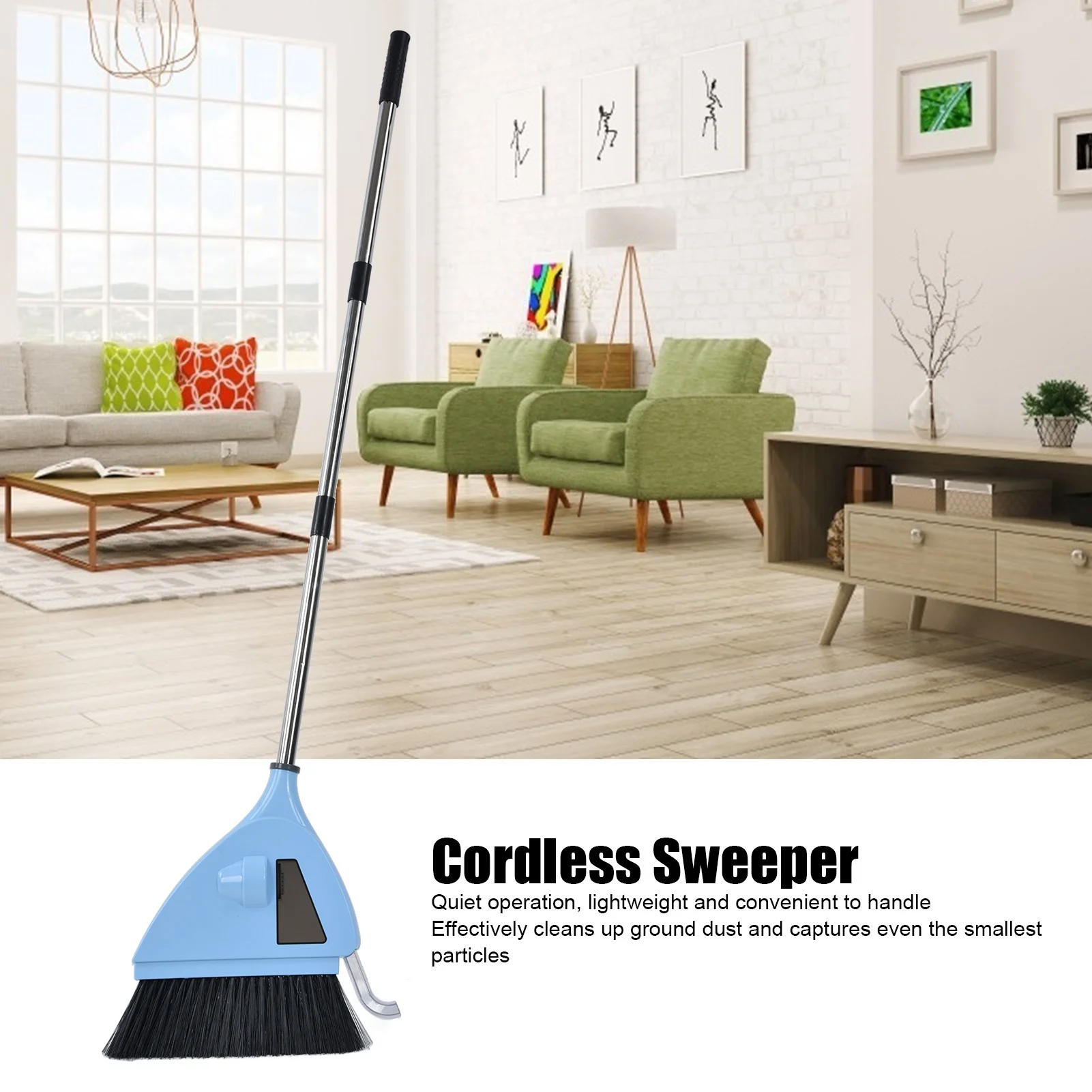 2 in 1 Vacuum Sweeper USB Charging Cordless Vacuum Broom Cleaner for Household Bedroom