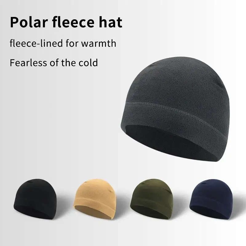 Autumn Winter Windproof Beanie Hat Fleece Warm Cap Outdoor Sports Hiking Cycling Cap Male Lady Soft Beanie Hats