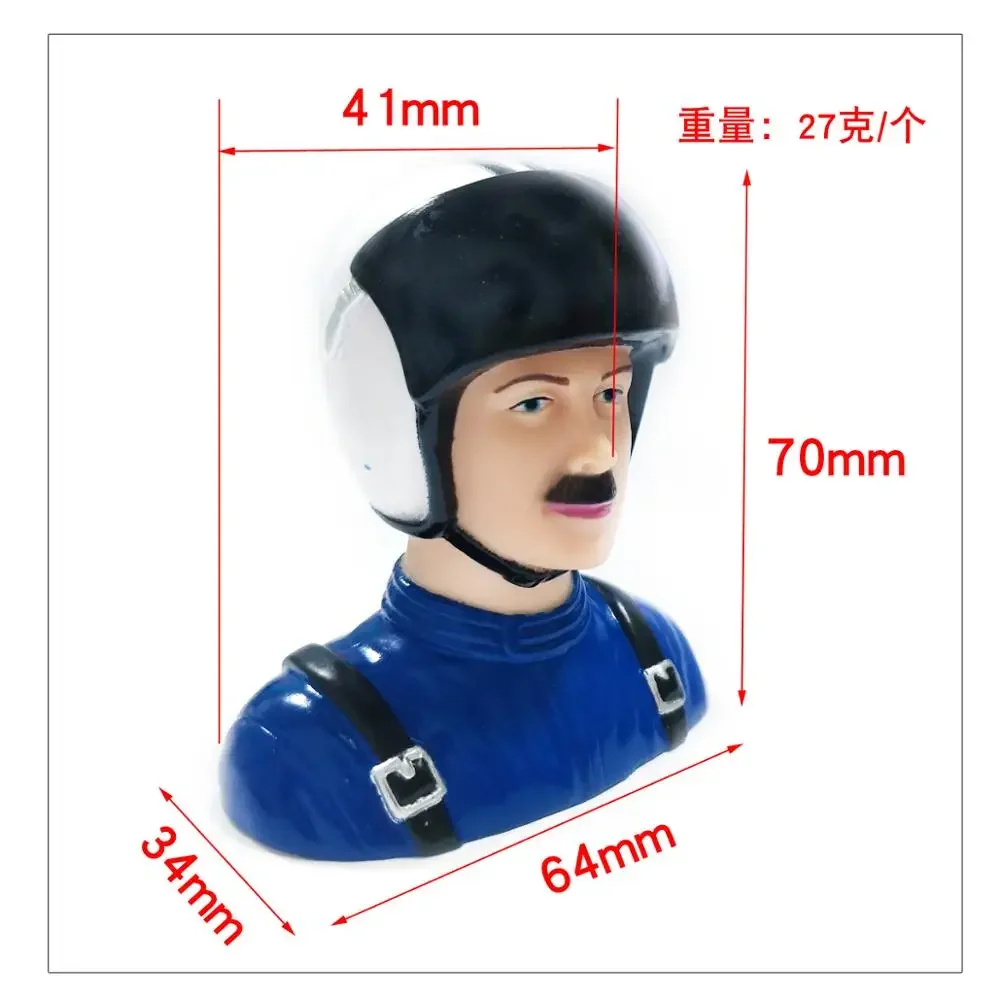 Figura piloto RC escala 1/6 L64xW34xH70mm para modelo de avión de Control remoto