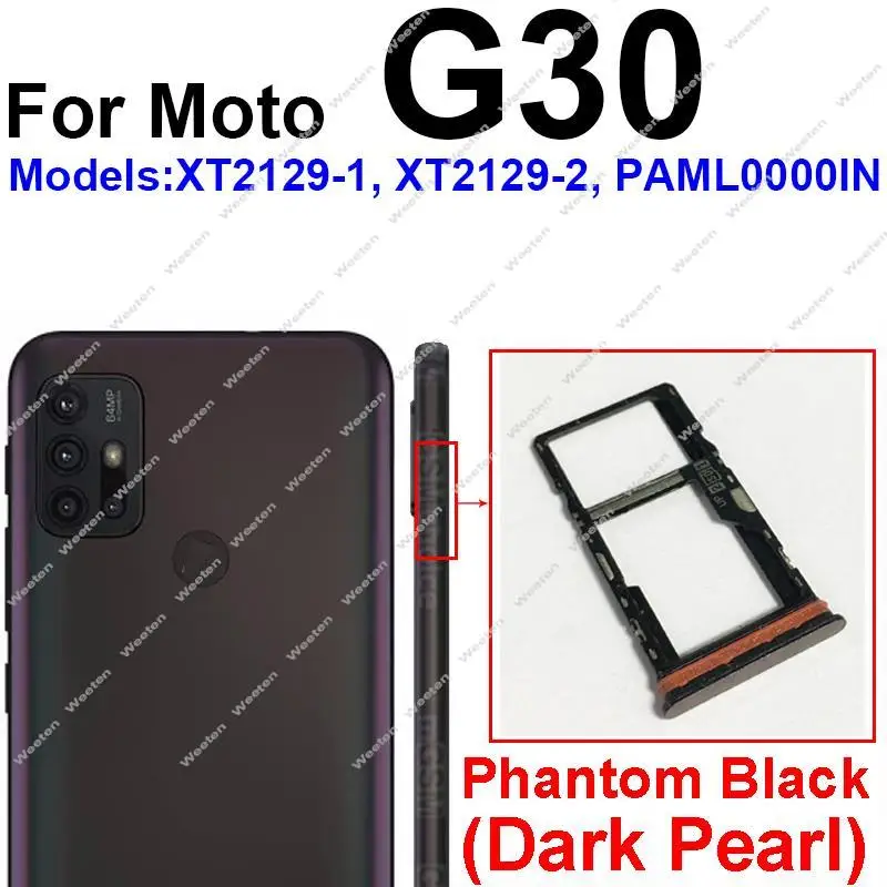 Sim Card Tray Slot Holder For Motorola Moto G10 G20 G30 G50 G60 G60S 5G Sim  Card Reader Socket Adapter Repair Parts