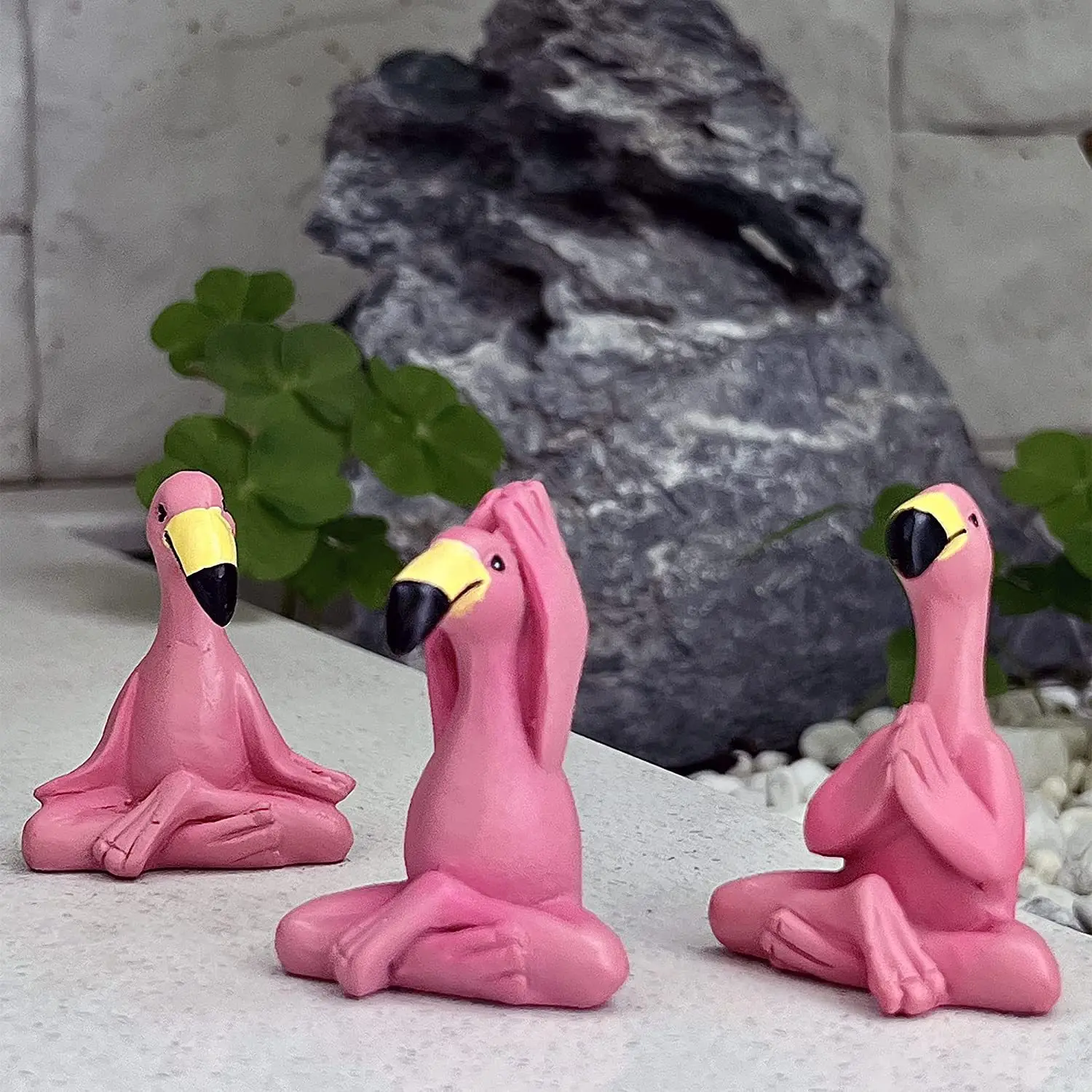 

Mini Flamingo Yoga Resin Statue Home Decor Ornament Desktop Accessories Cartoon Character Gift Cute Craft