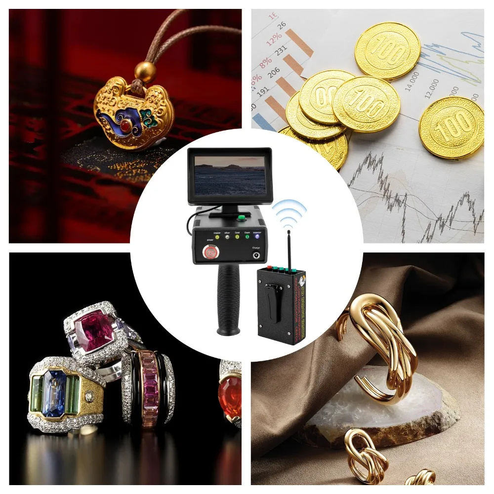 Detector de metales Detectores de metales manuales de 1200 m Buscador de metales de largo alcance con batería recargable 2000 mAh para cobre oro plata