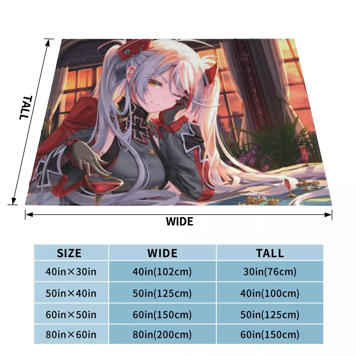 Play with Prinz Eugen Throw Blanket Hairy Blankets Blanket For Sofa anime